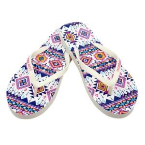 MONTANA WEST Aztec Western Print Flip Flops Sandals large NWT